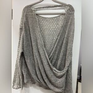 Free People Oversized Knit Top w/Open Back